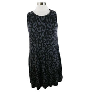 Daytrip Womens Scoop Neck Black Leopard Print Tank Top Dress M